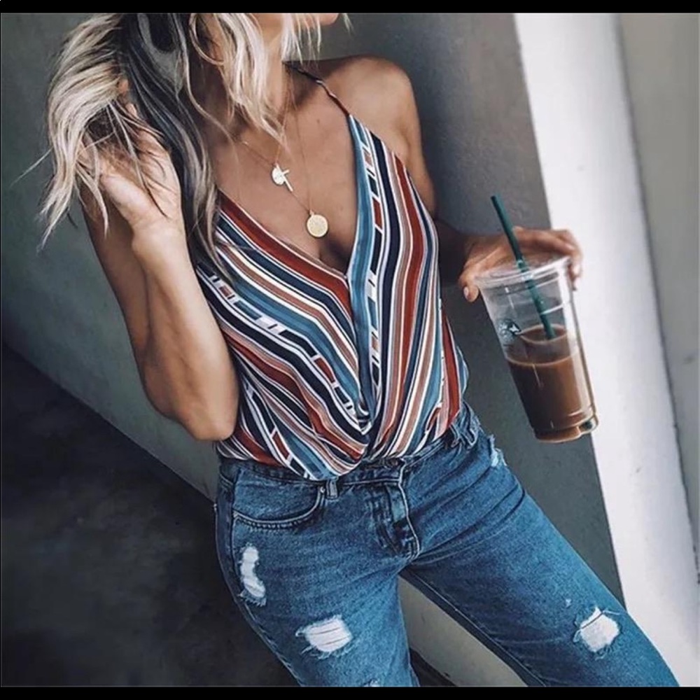 Multicolored Striped tank